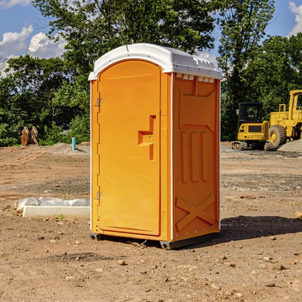 how often are the portable restrooms cleaned and serviced during a rental period in Barnesville